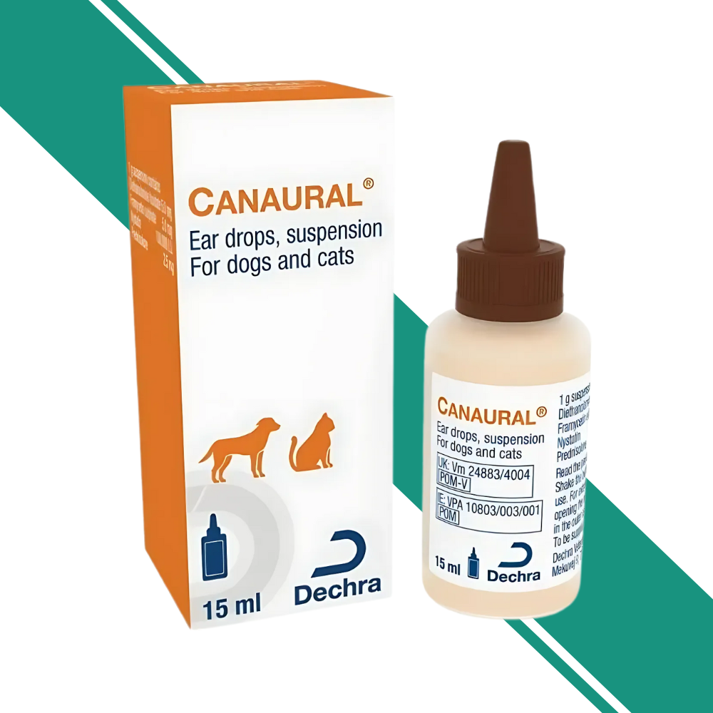 Canaural Ear Drops suitable for both dogs and cats.